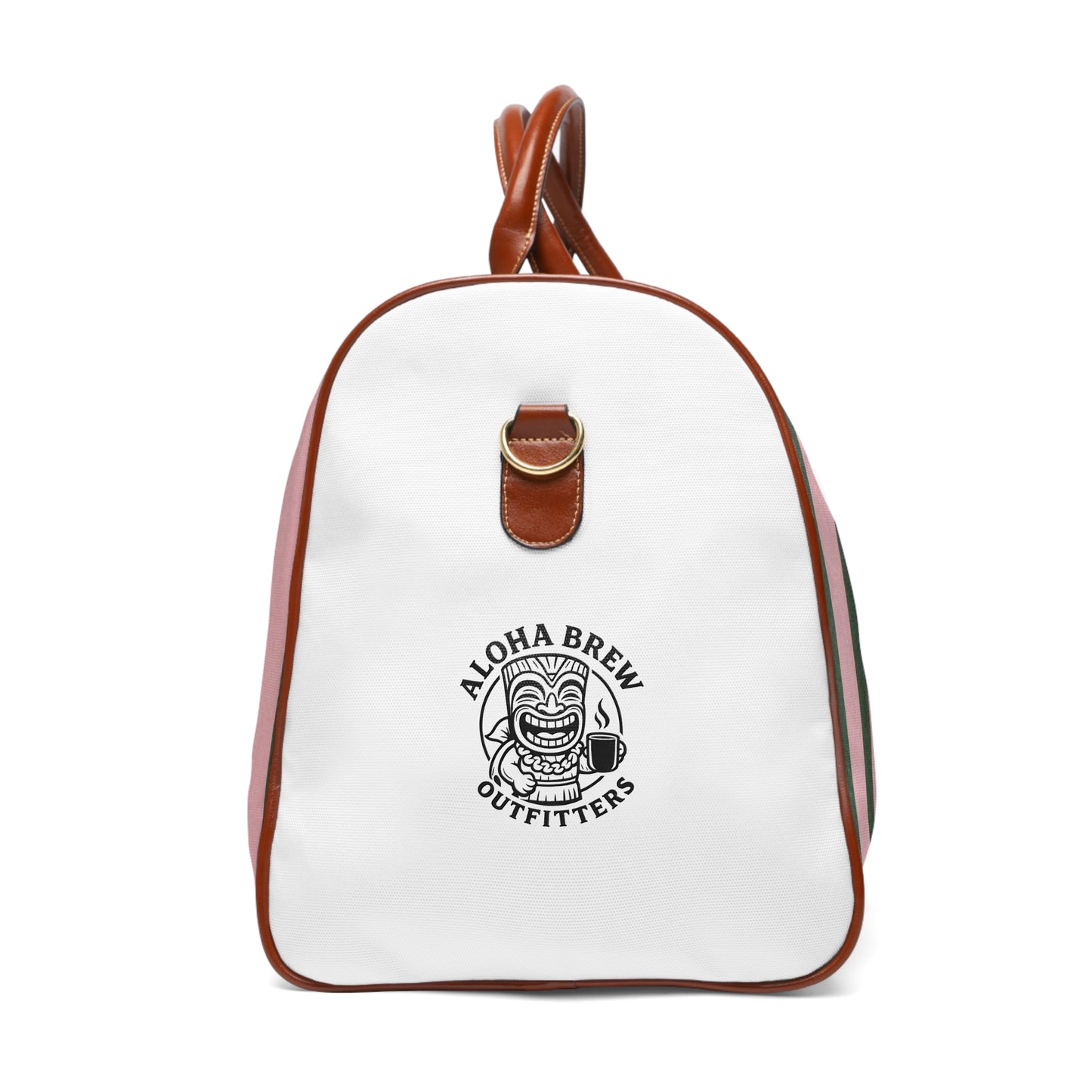 Stylish striped duffle bag with durable nylon material