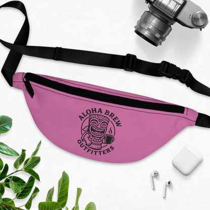 Compact fanny pack with zipper and black strap

