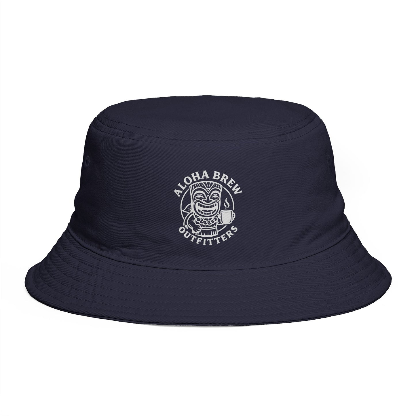 Navy cotton bucket hat with logo