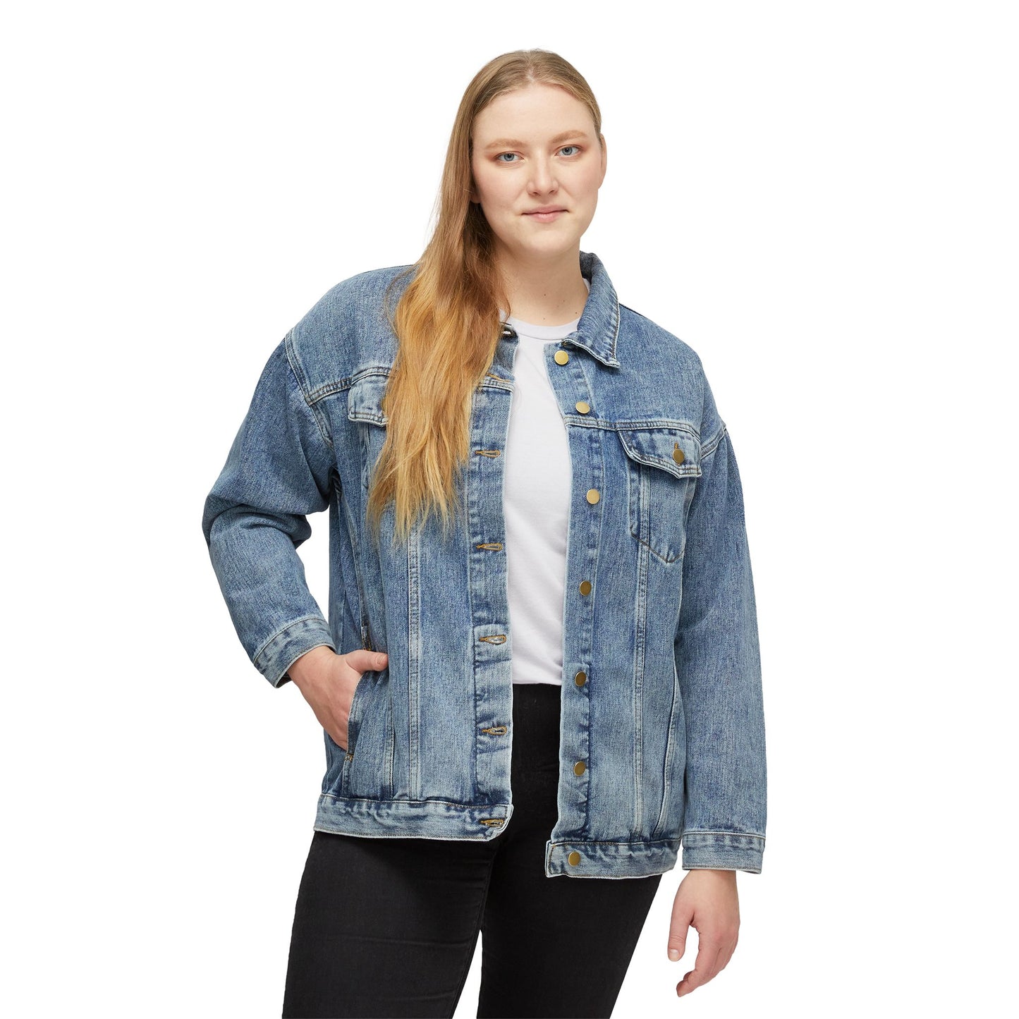Women's Denim Jacket — Aloha Brew Outfitters Back Logo Jean Jacket