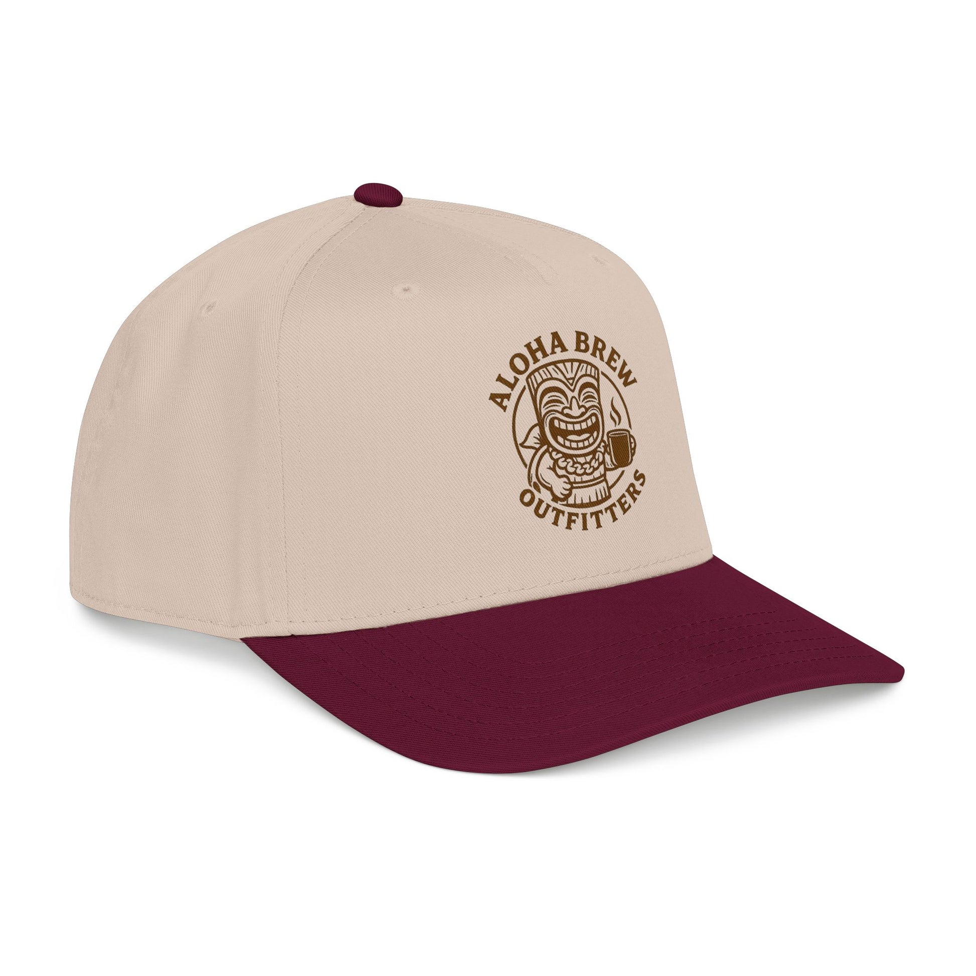 Premium embroidered logo baseball cap side angle