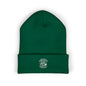 Green Aloha Brew embroidered beanie front view