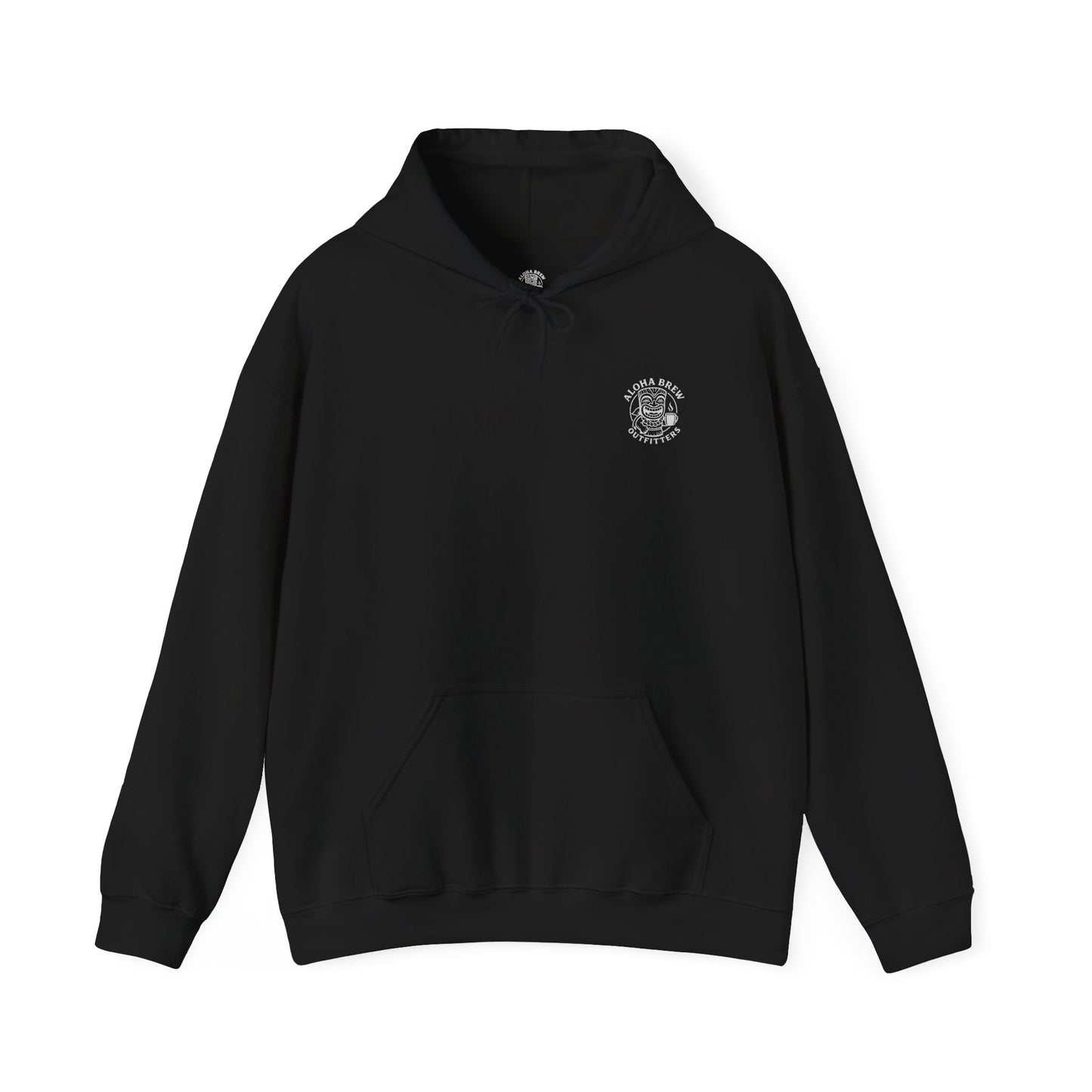 Graphic hoodie with surf and coffee inspired design
