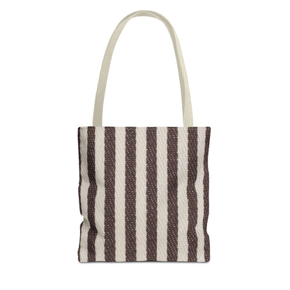 Tote bag with brown striped pattern 