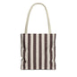 Tote bag with brown striped pattern 
