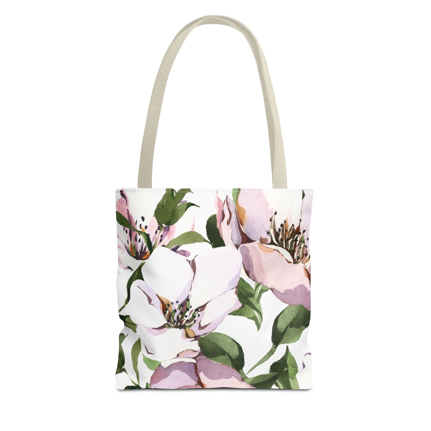 Stylish floral tote bag carried over shoulder for casual outings
