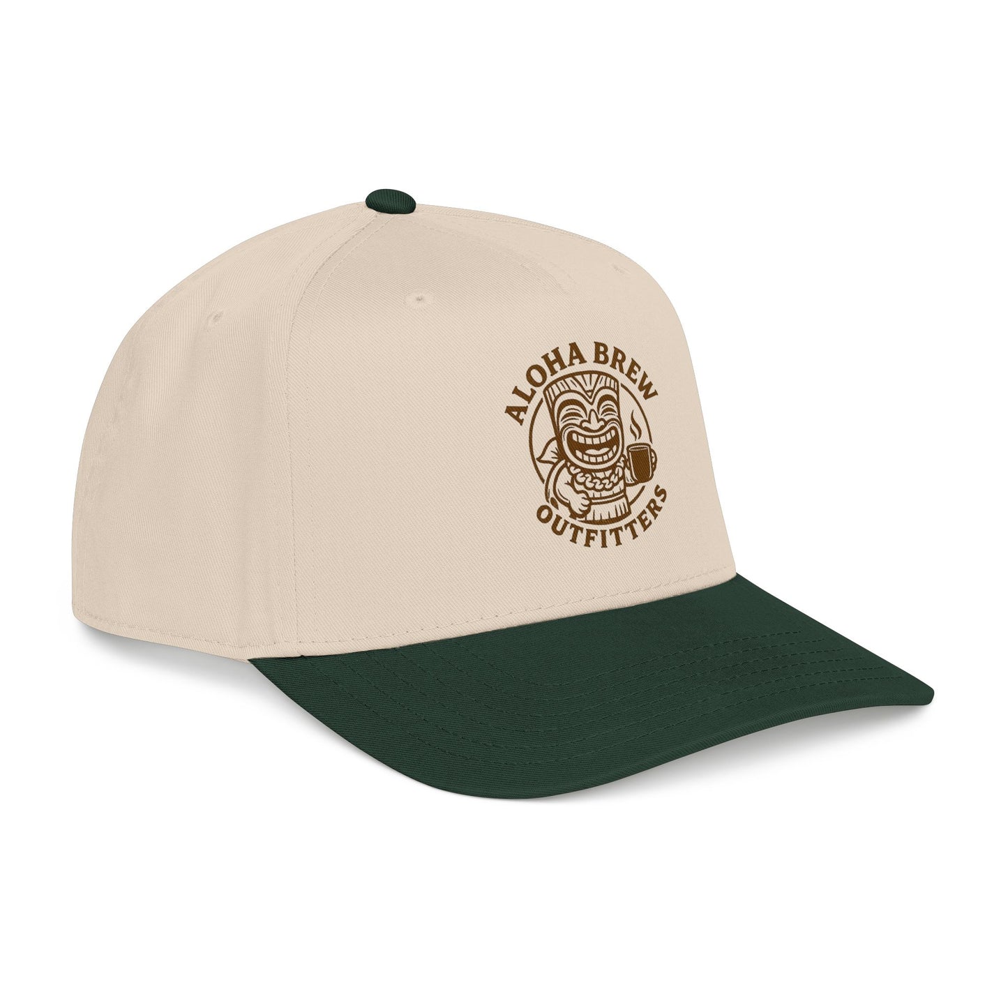 Premium embroidered logo baseball cap side angle