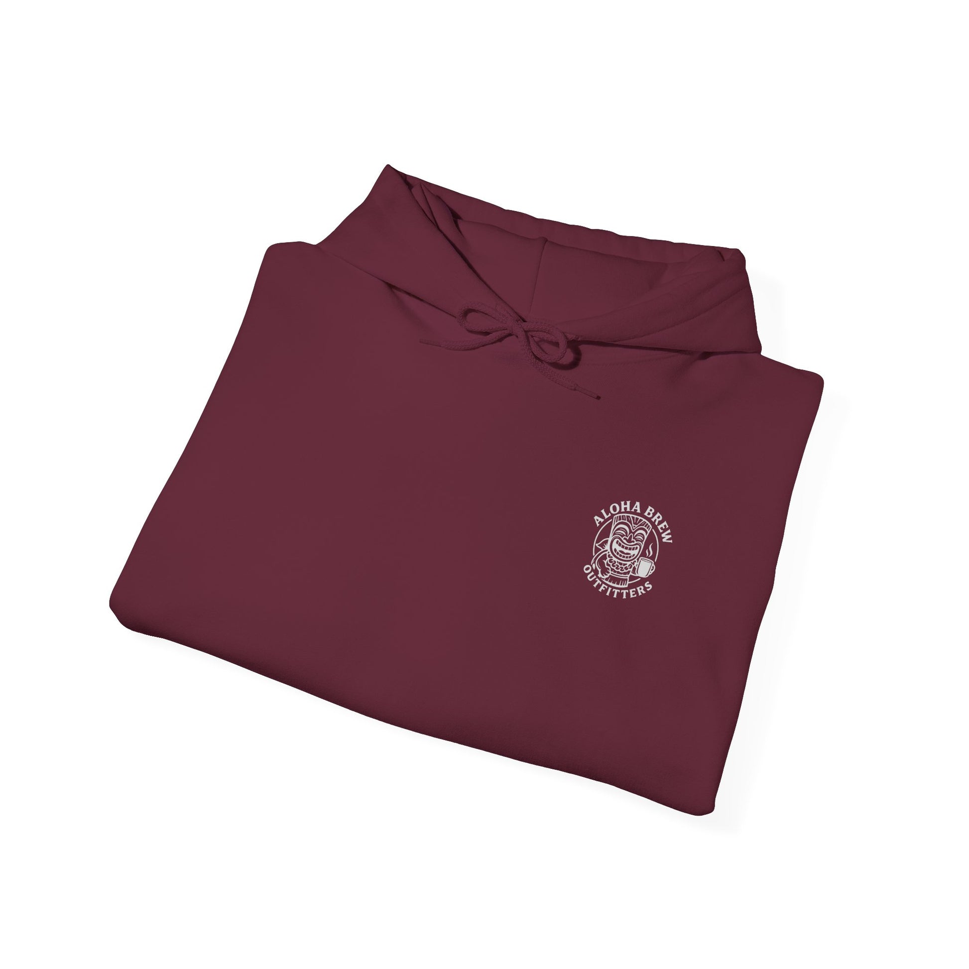 Folded hoodie with white brand logo