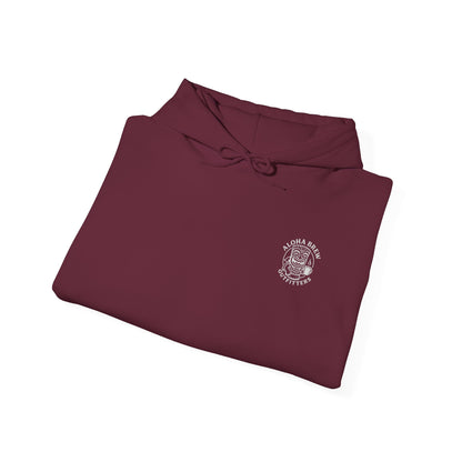 Folded hoodie with white brand logo