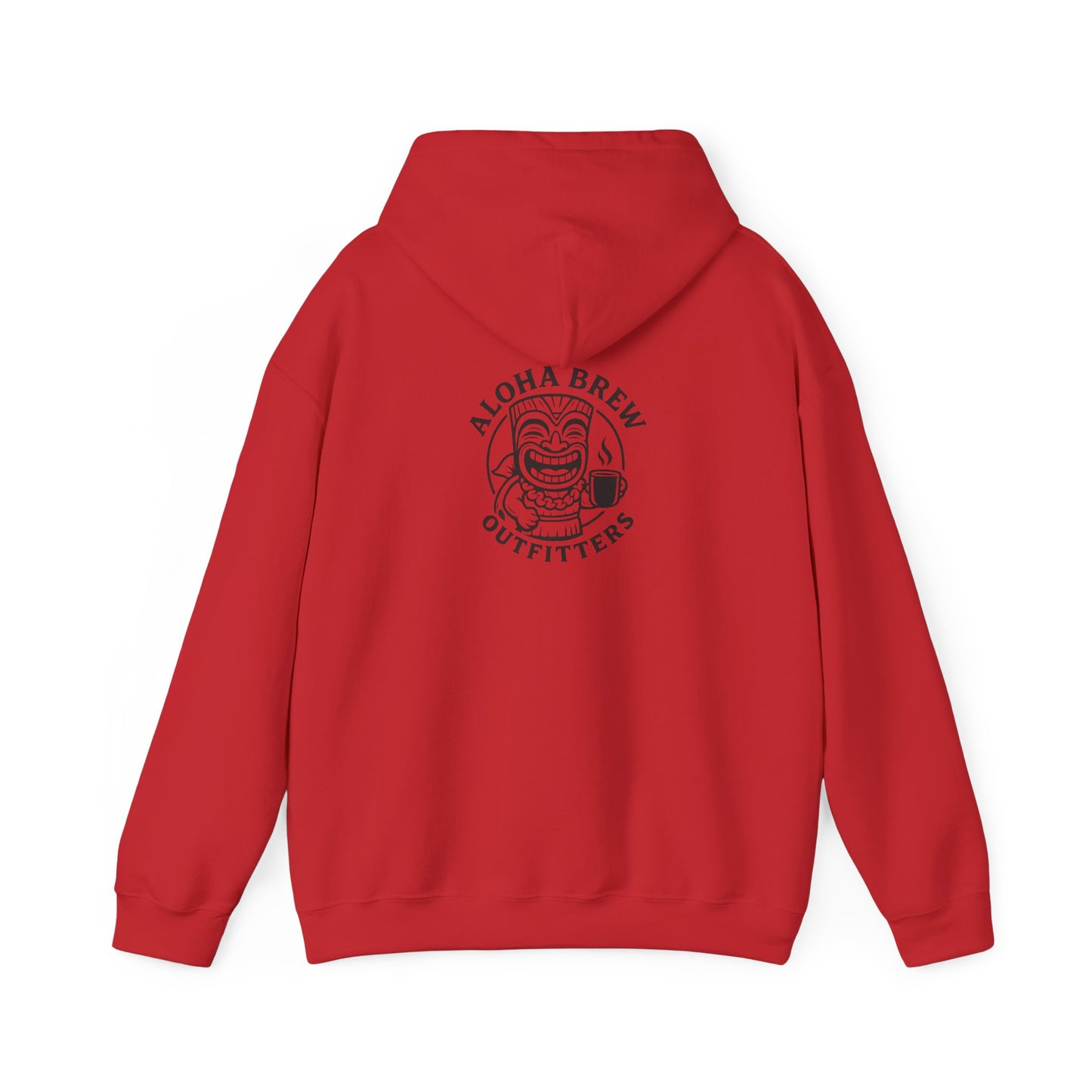 Red hoodie with logo on the back 