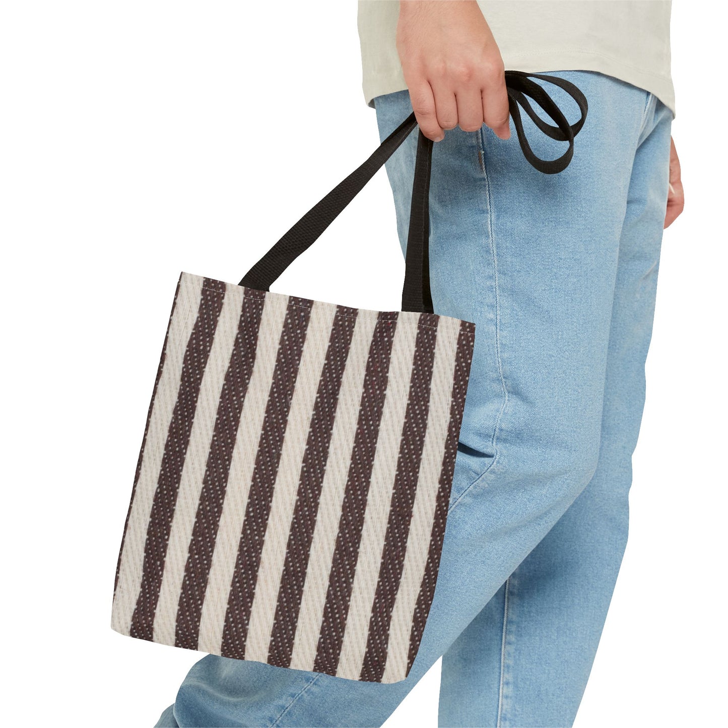 Striped Canvas Tote Bag – Lightweight Everyday Travel & Market Tote