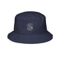 Navy blue embroidered bucket hat front view