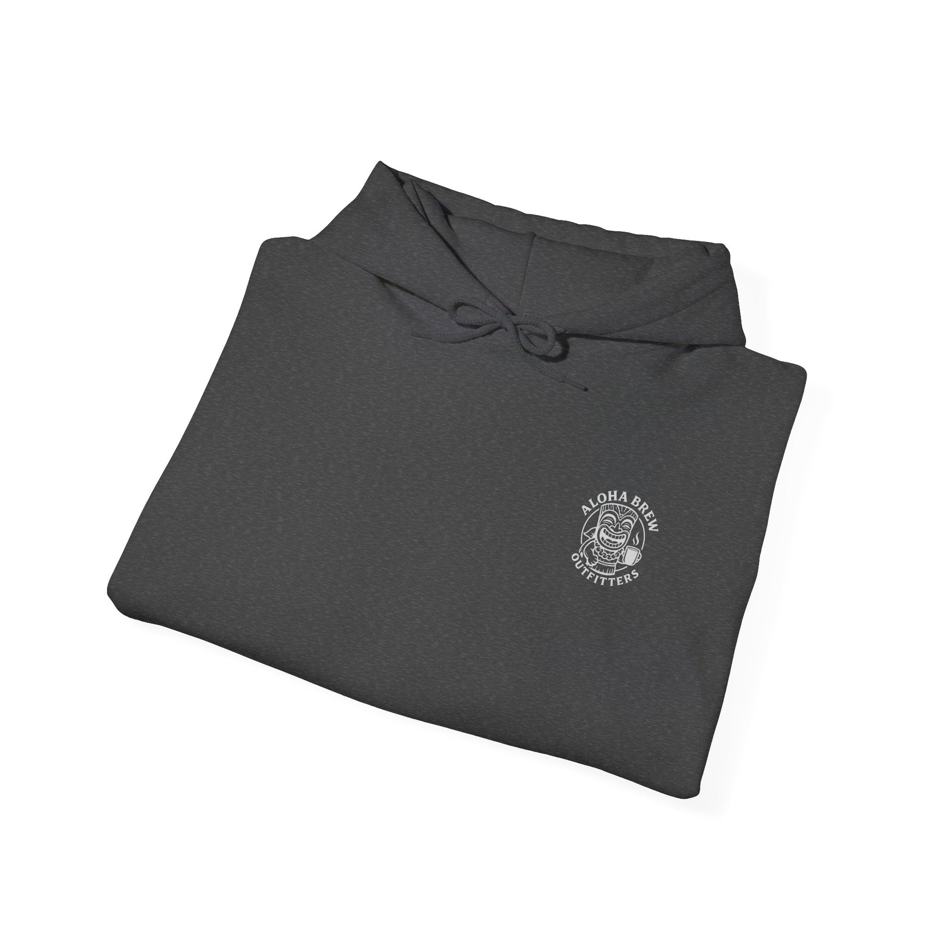 Folded black hoodie with logo