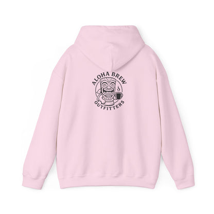 Pink hoodie with a design on the back 