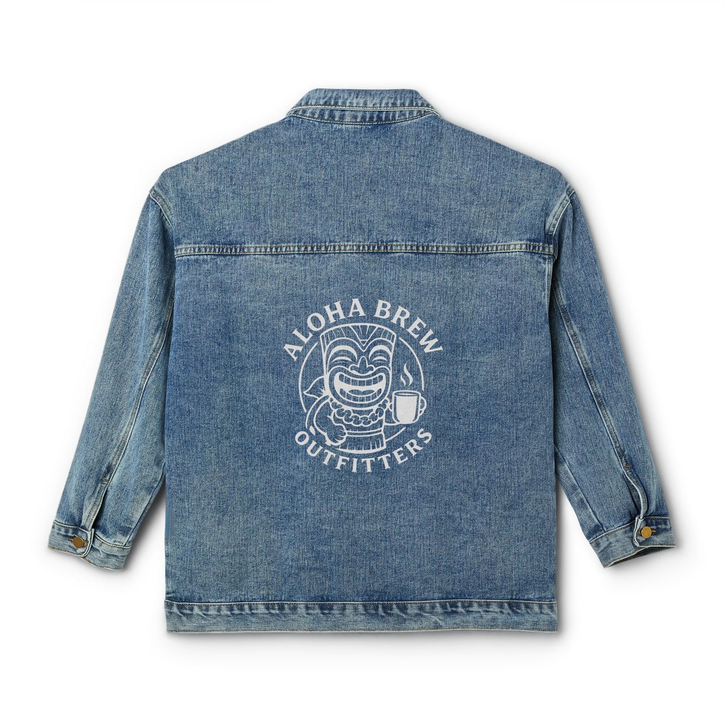 Women's Denim Jacket — Aloha Brew Outfitters Back Logo Jean Jacket