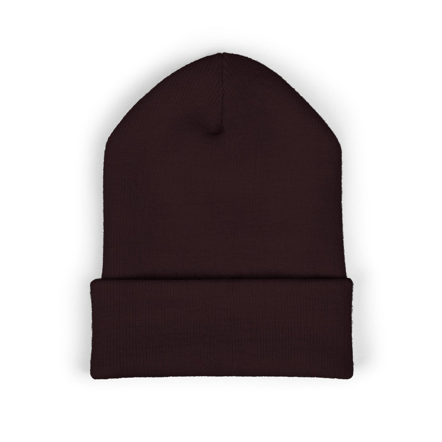 Brown beanie on a white background