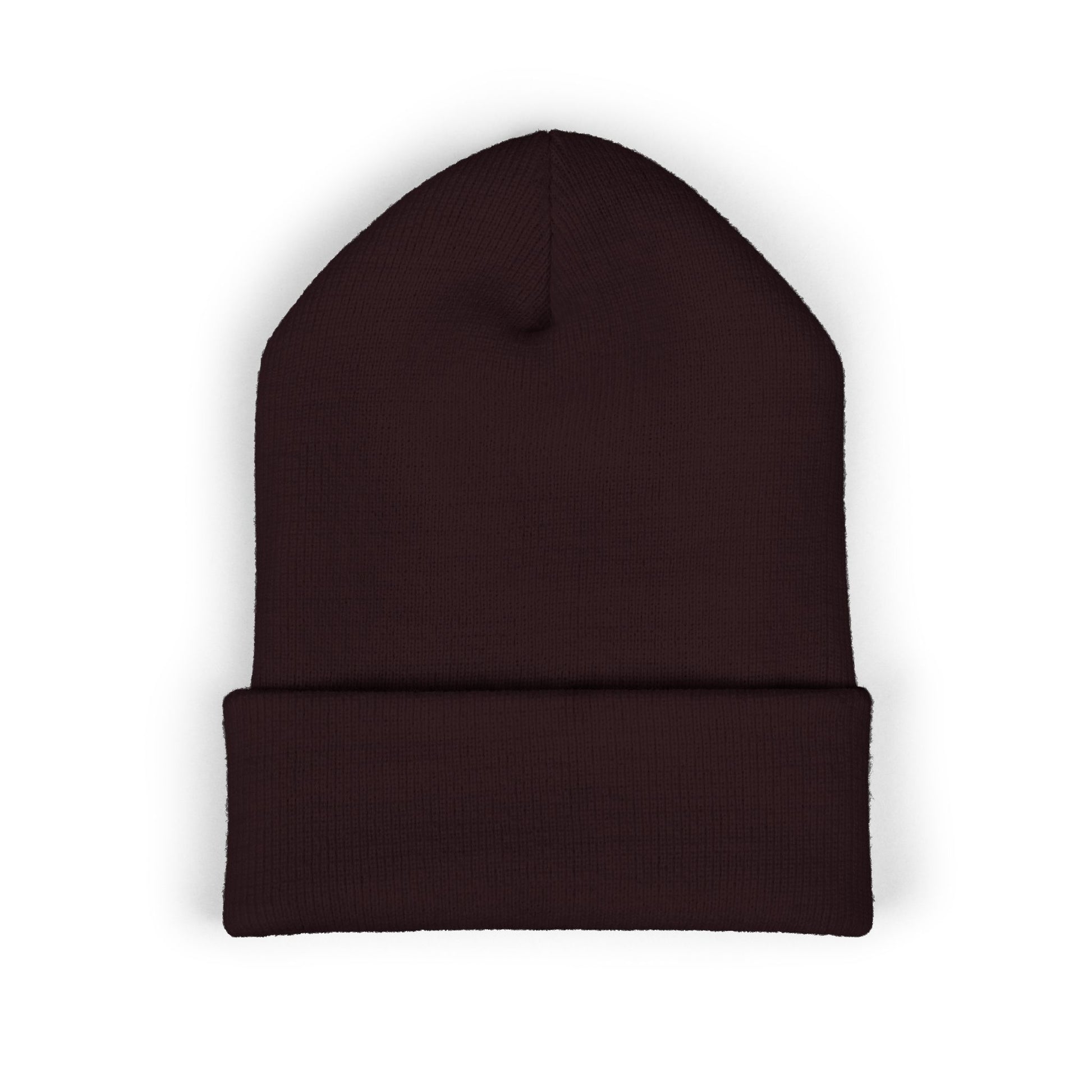 Brown beanie on a white background