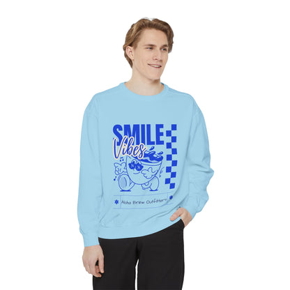 Playful aesthetic sweatshirt with smile vibes design
