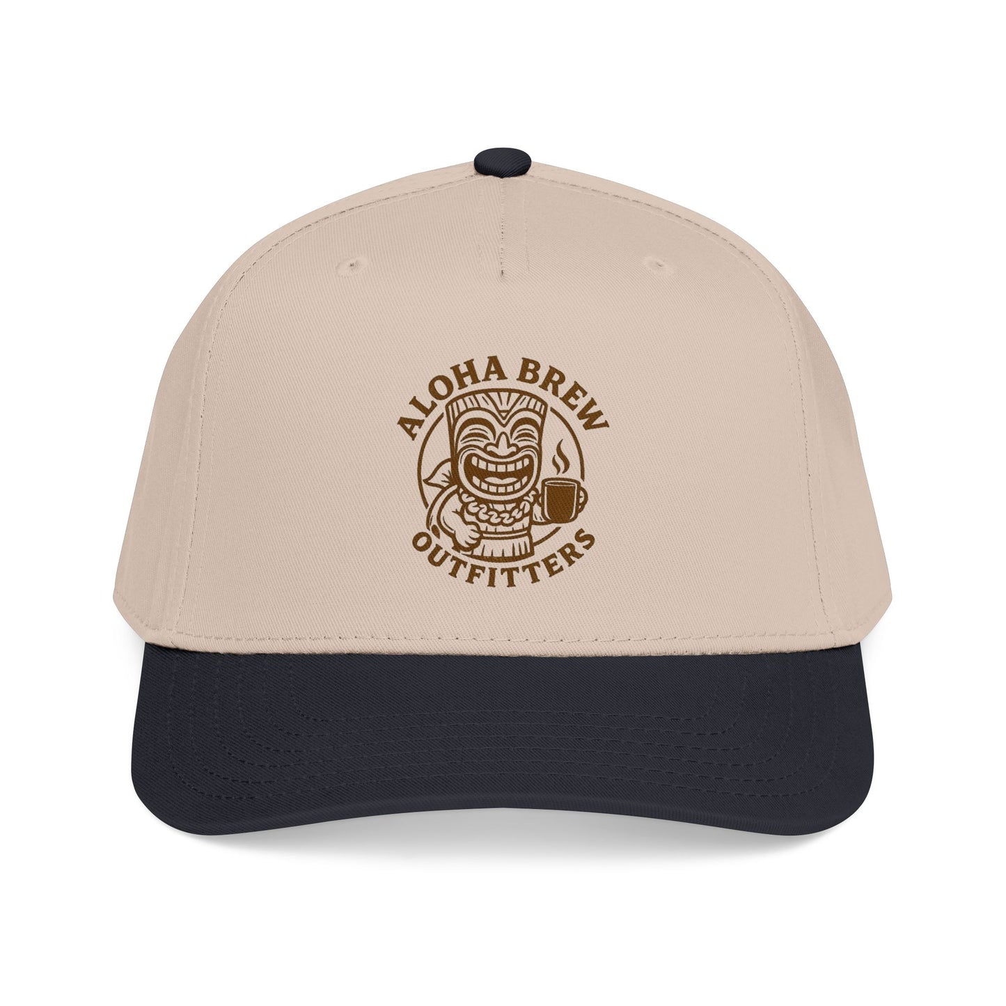 Beige and black cap with Aloha Brew Outfitters logo