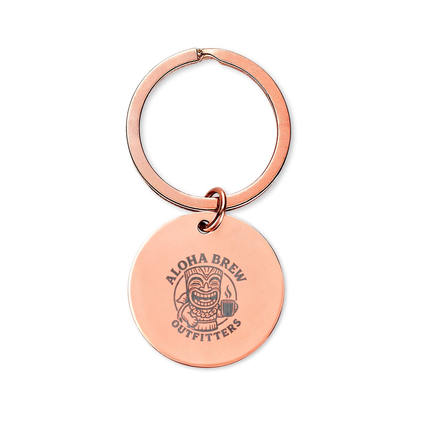 Minimalist round keychain in silver and copper finishes