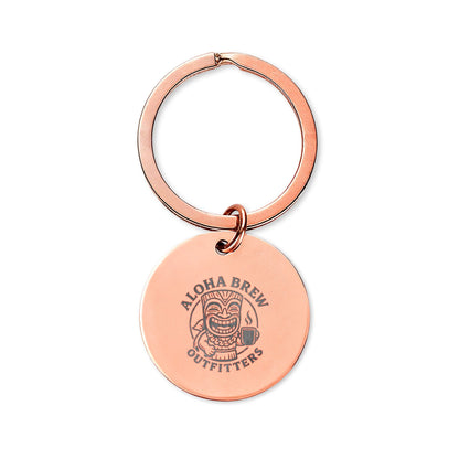 Minimalist round keychain in silver and copper finishes