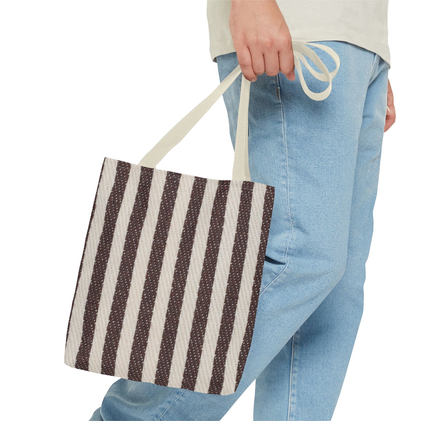 Striped Canvas Tote Bag – Lightweight Everyday Travel & Market Tote