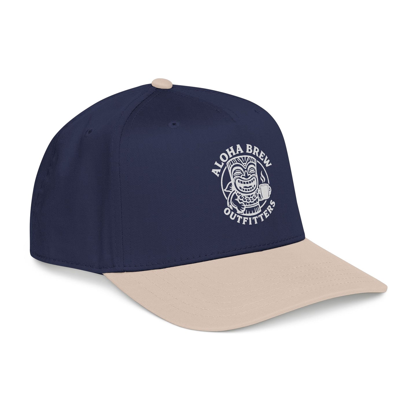 Premium embroidered logo baseball cap side angle