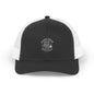Black and white Aloha Brew trucker hat front view