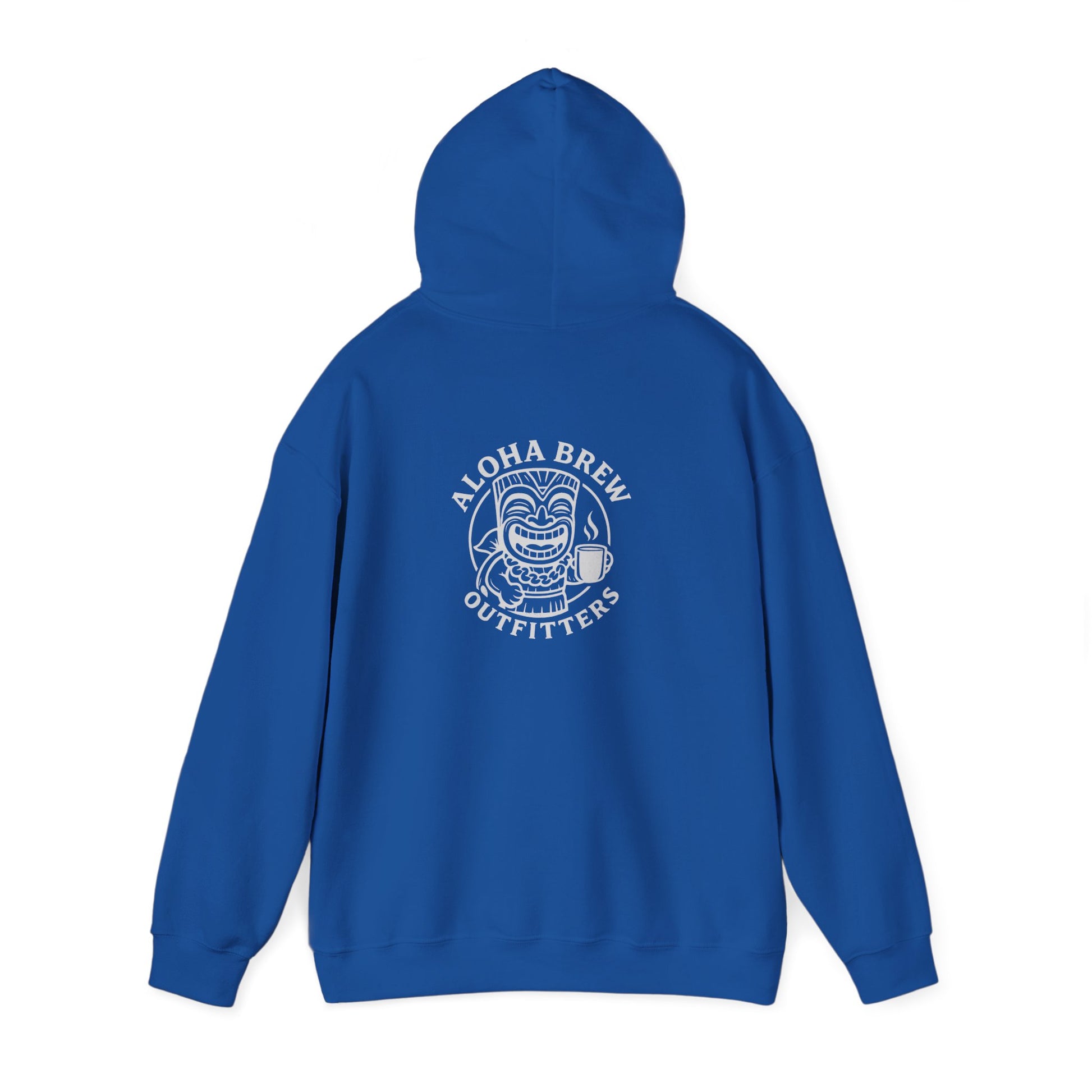Blue hoodie with 'Pickleball Homie' text on the back against a white background
