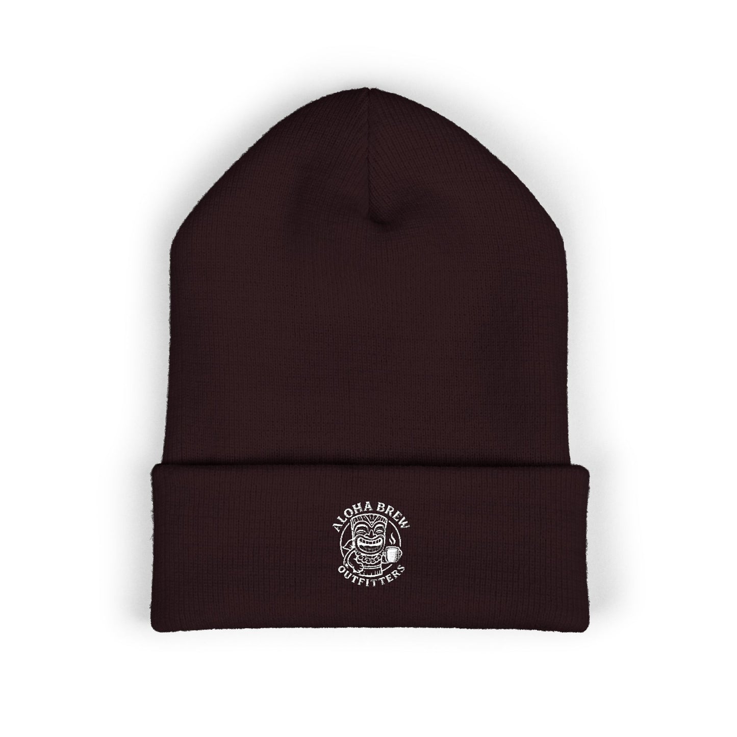 Cuffed knit winter hat with embroidered logo