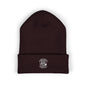 Cuffed knit winter hat with embroidered logo