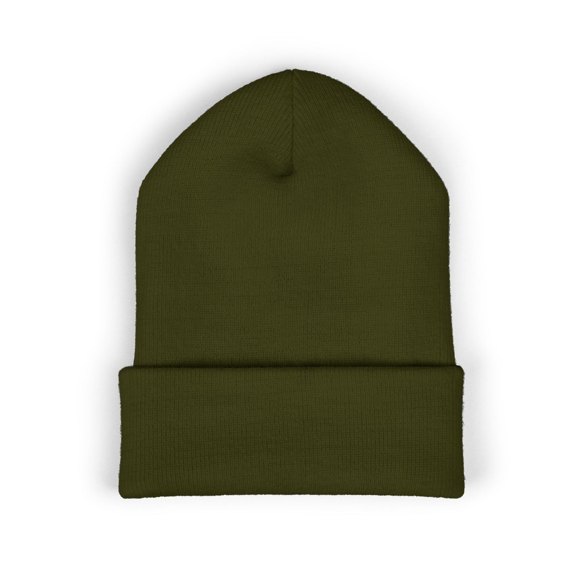 Green beanie on a white background