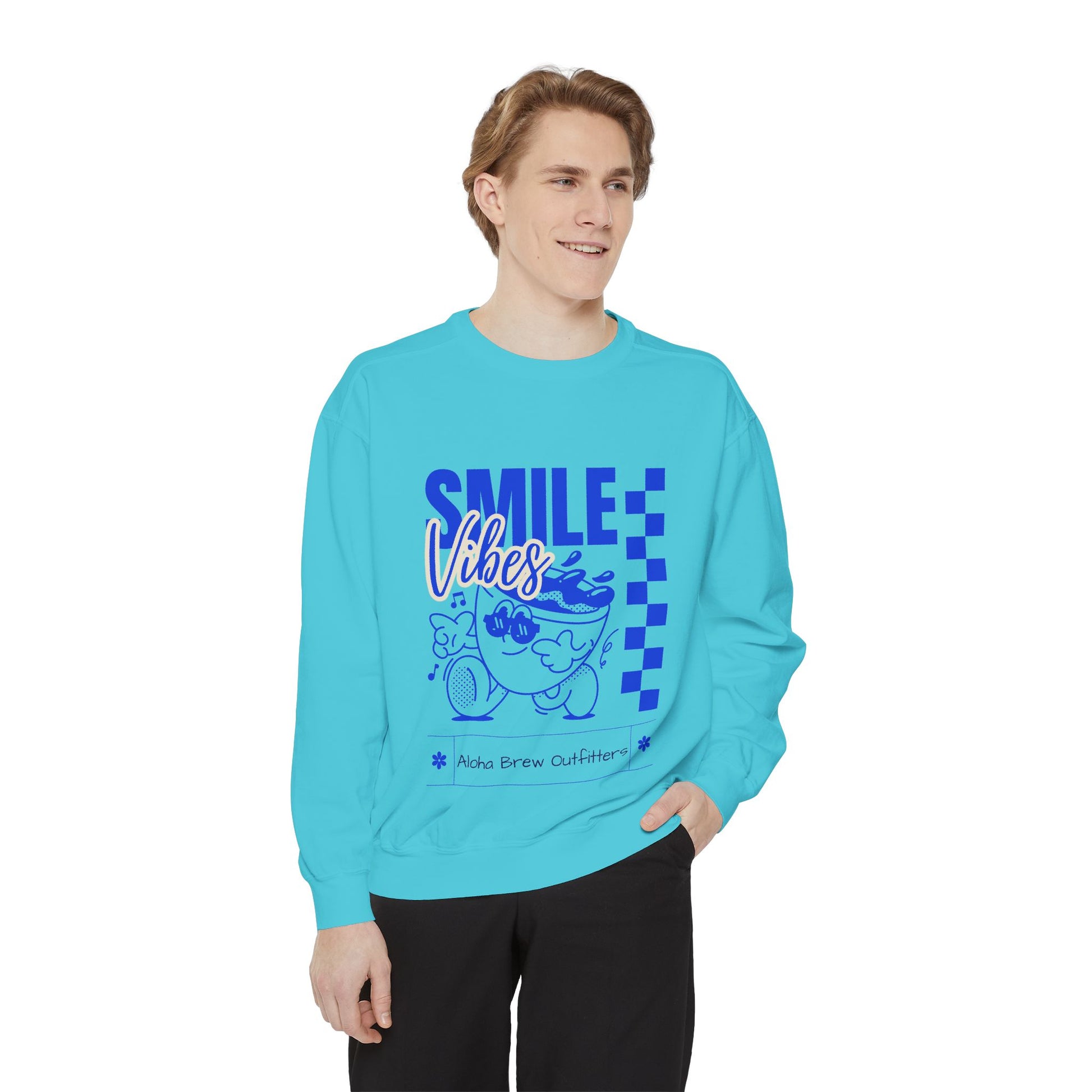 Casual blue sweatshirt relaxed fit everyday wear
