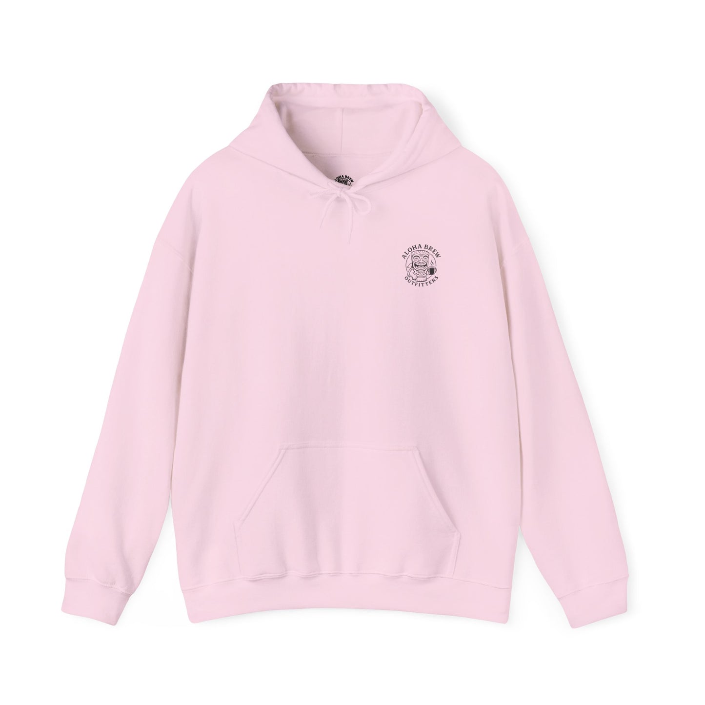 Pink hoodie with a brand logo 