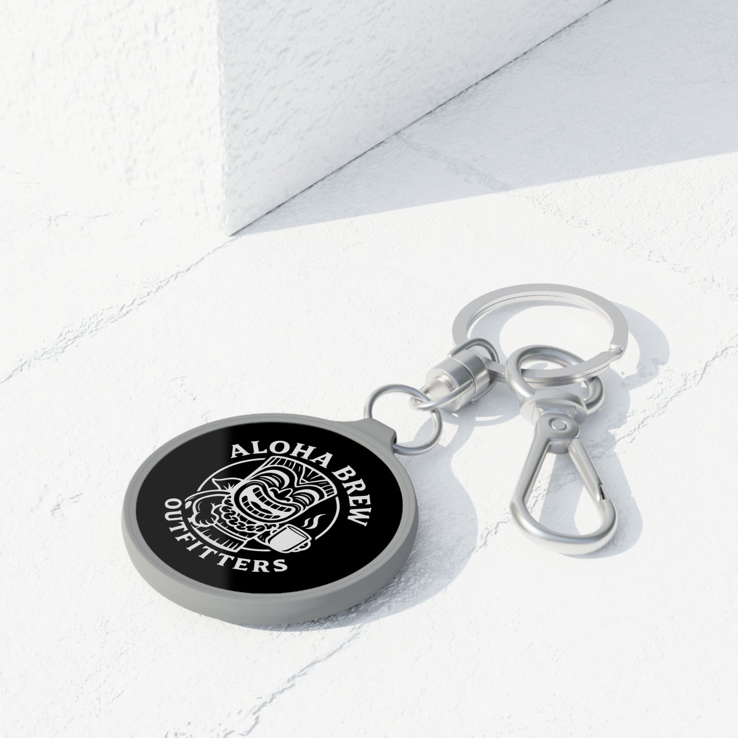 Everyday carry keychain with carabiner hook detail