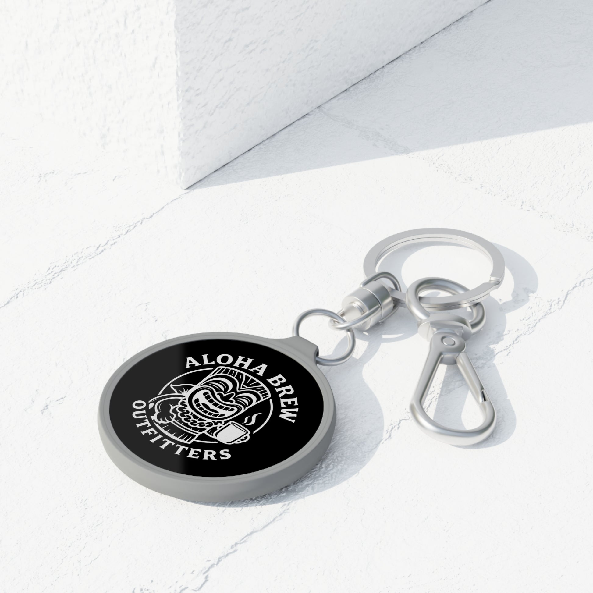 Everyday carry keychain with carabiner hook detail