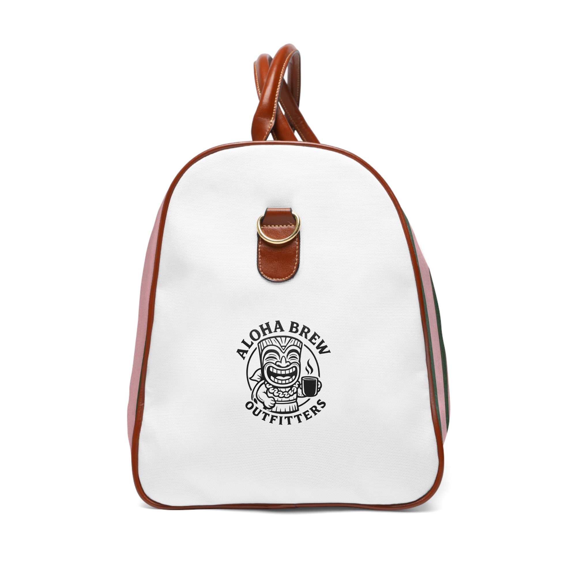 Stylish striped duffle bag with durable nylon material