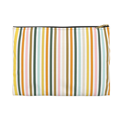 Lightweight striped cosmetic pouch for organizing daily items
