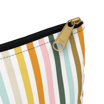 Stylish striped organizer pouch for bags and carry-on use
