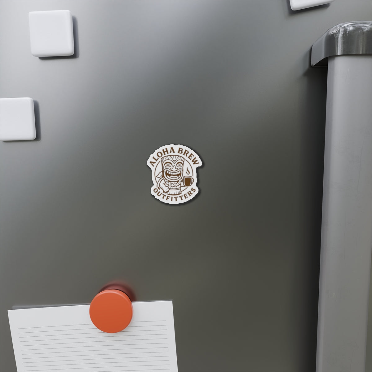 Waterproof sticker applied to metal fridge door