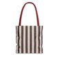 Neutral striped canvas tote bag for travel and casual outings