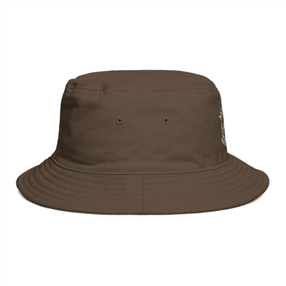 Neutral tone embroidered bucket hat collection