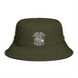 Olive green cotton bucket hat with logo