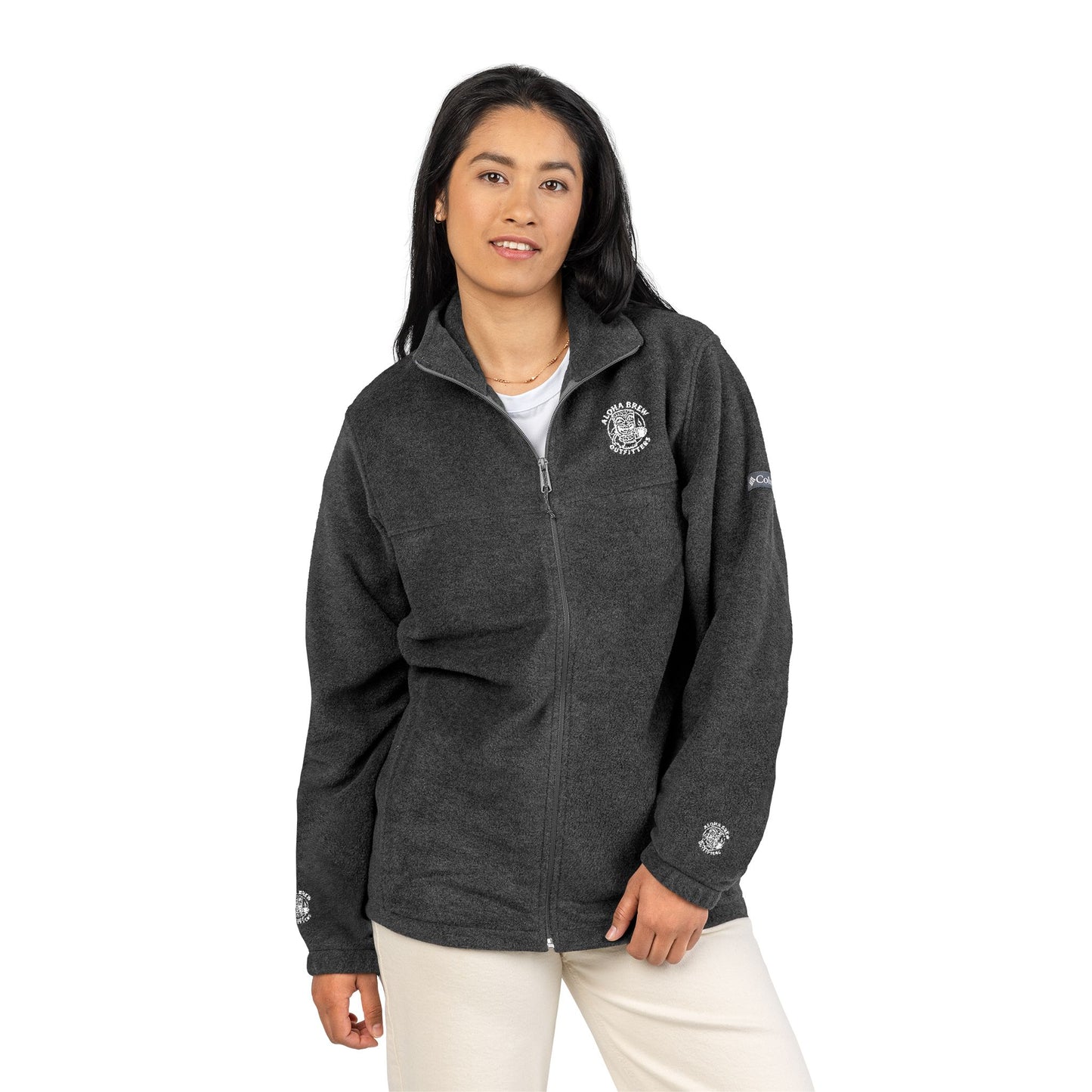 Embroidered Fleece Jacket — "Dream big, Act bigger" Chest & Back