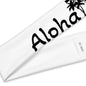 White Aloha performance headband front view