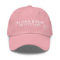 Pink Aloha Brew Outfitters embroidered dad hat front view