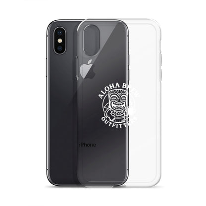 Matte black iPhone case with Aloha Brew logo