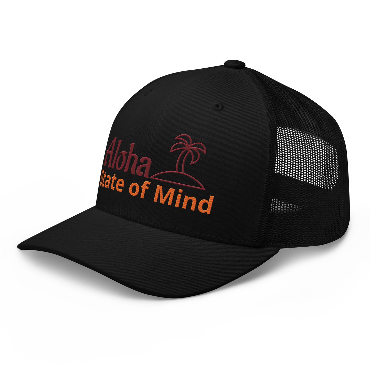 Embroidered Aloha State of Mind mesh cap side angle