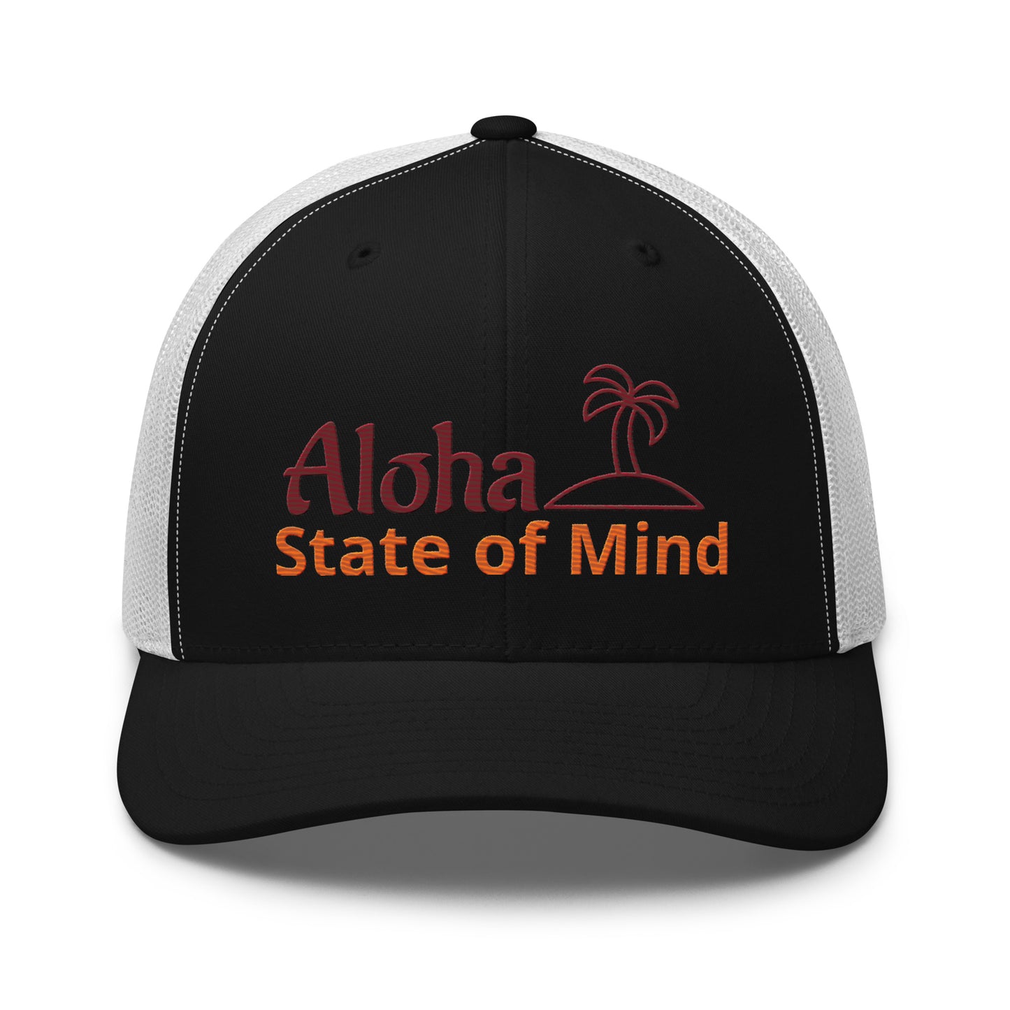 Embroidered Aloha State of Mind mesh cap side angle