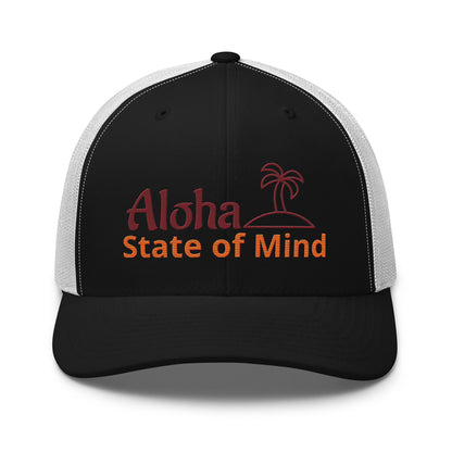 Embroidered Aloha State of Mind mesh cap side angle